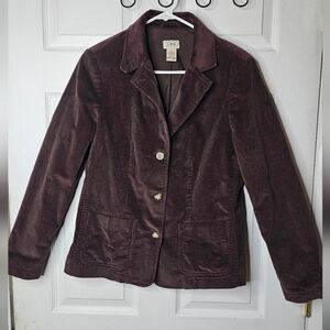 LL Bean Riding Equestrian Corduroy Blazer  Womens size 8 Chocolate Brown MINT